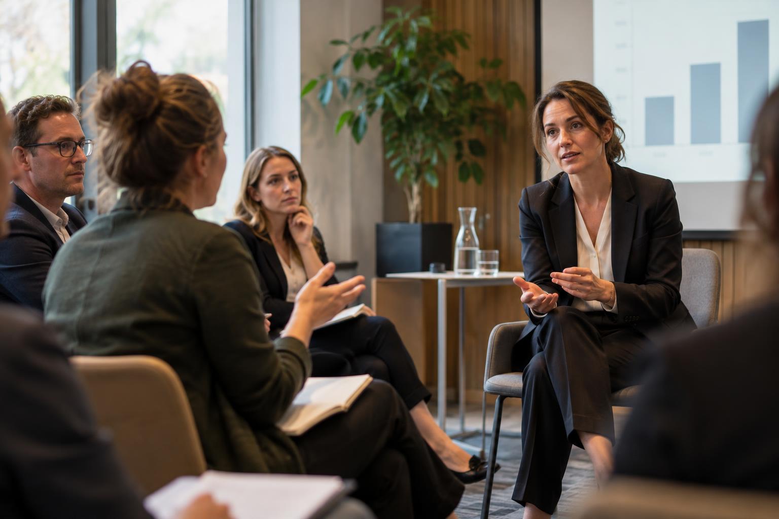 Deelnemers bespreken arbeidsmarktvraagstukken tijdens een kennissessie